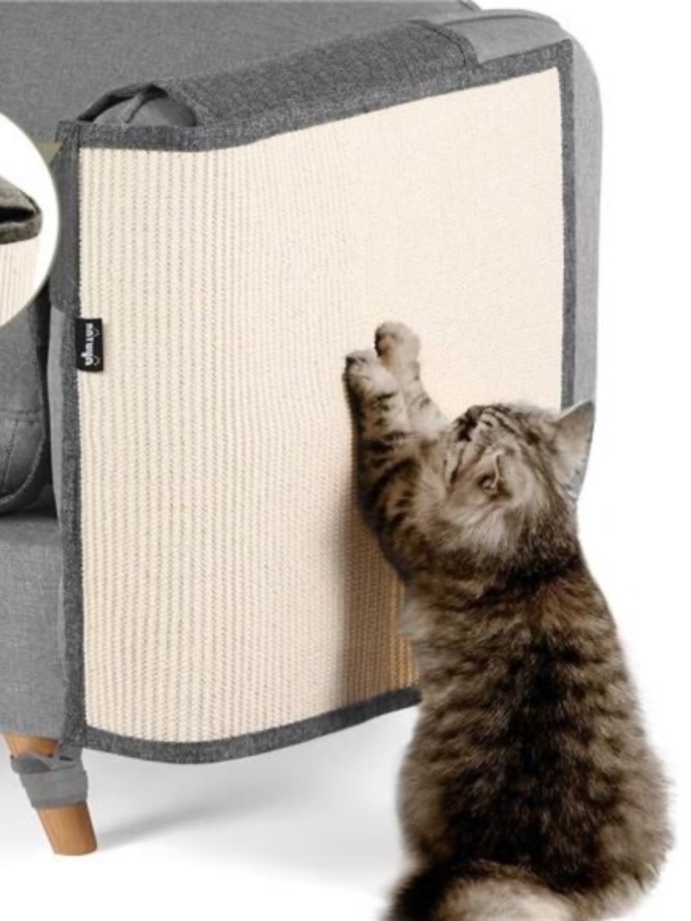 Cat Scratch Sofa chair protector - left arm - Sisal - light gray NWOT